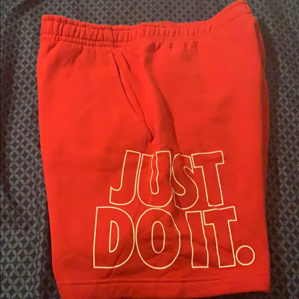 Red Nike sweatshorts